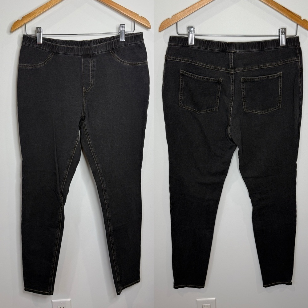 HUE Washed Black Women's Jegging Jeans (L)
